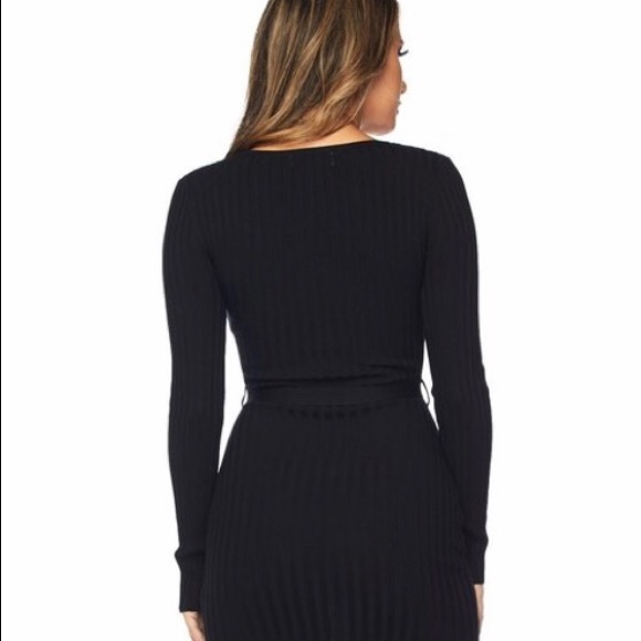 ‼️ Black Gold Button Midi Waist Tie Sweater Dress - Picture 5 of 5